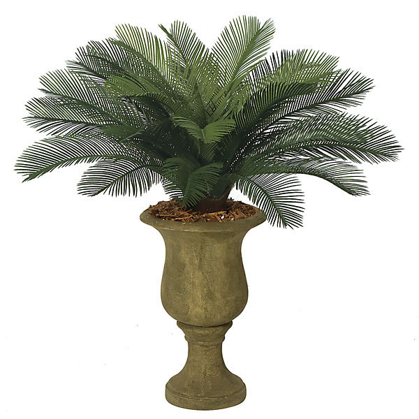 3 Foot Outdoor Artificial Cycas Palm Cluster With 24 Fronds