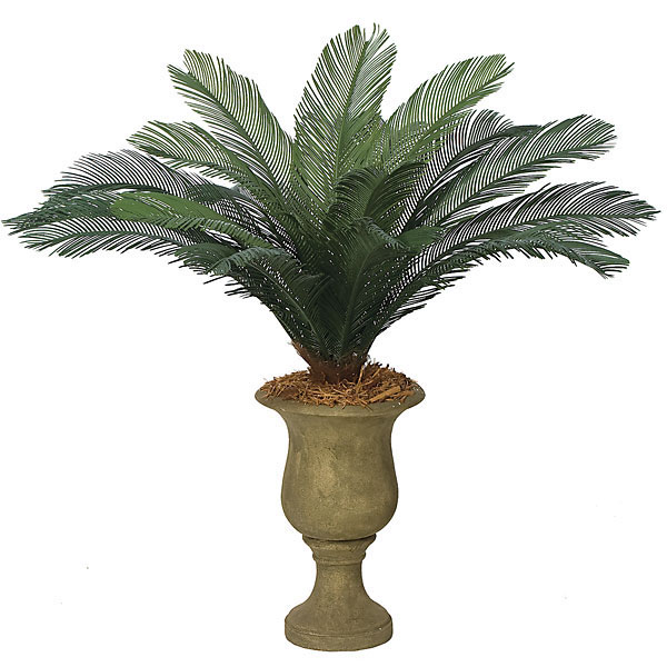 44 Inch Outdoor Artificial Cycas Palm Cluster With 18 Fronds