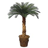 4 foot Artificial Outdoor Cycas Palm with 36 Fronds and Natural Trunk