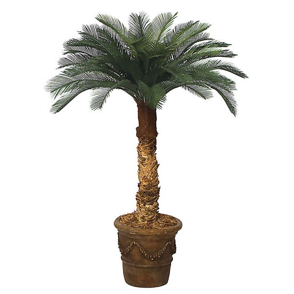 4 Foot Artificial Outdoor Cycas Palm With 36 Fronds And Natural Trunk