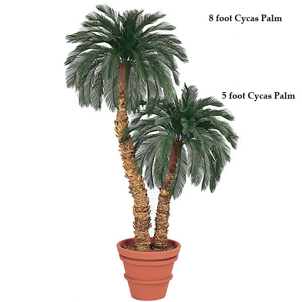 12 foot Artificial Outdoor Cycas Palm with 48 fronds: Single Trunk