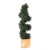 4 foot Artificial Outdoor Juniper Spiral Topiary with Natural Trunk