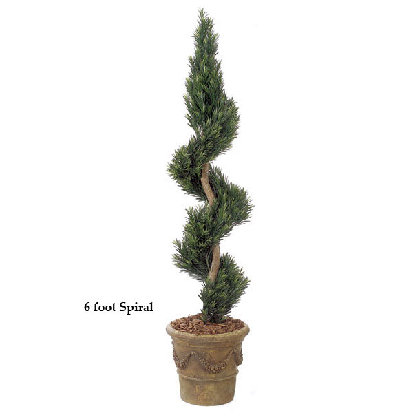 4 Foot Outdoor Artificial Podocarpus Spiral Topiary