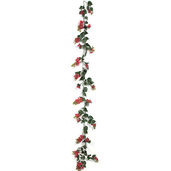 9.5 foot Outdoor Red Bougainvillea Garland (Set of 4)