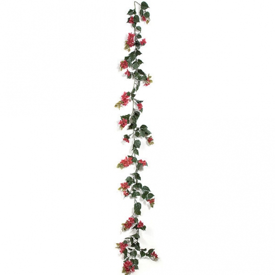 9.5 foot Outdoor Red Bougainvillea Garland (Set of 4)