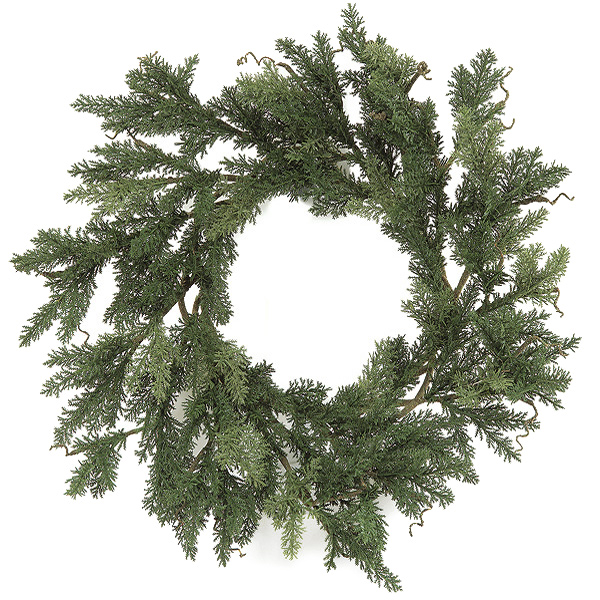 28 Inch Plastic Cypress Single Ring Wreath