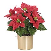 Outdoor Plastic Poinsettia Bush (Set of 2)