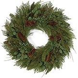 30 inch Plastic Mixed Cedar Eucalyptus Wreath
