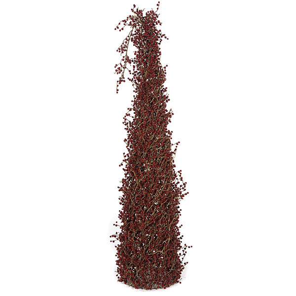 4 Foot Berry And Twig Cone Topiary Set Of (2)