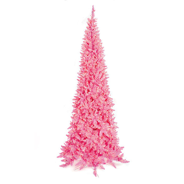 7.5 Foot Slim Ashley Hot Pink Tree: Pink Lights