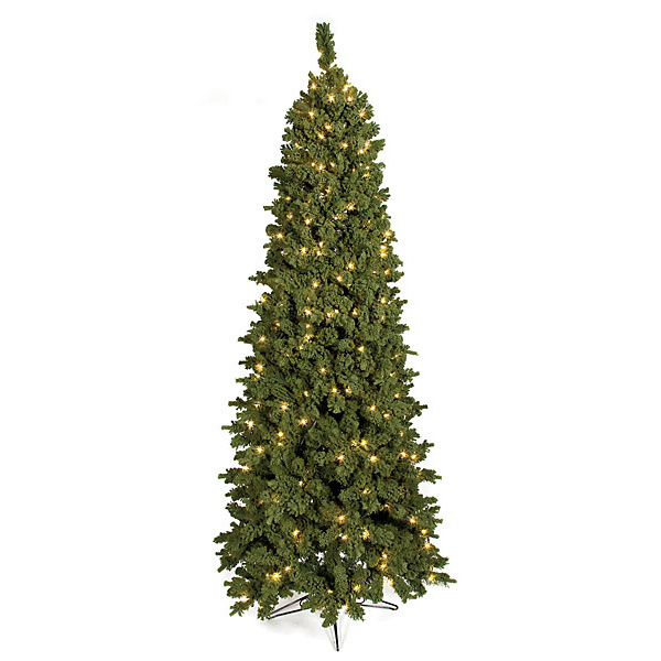 7.5 Foot Slim Flocked Carlston Fir Tree: Clear Lights