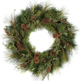 30 inch PE/PVC Sugar Pine Wreath with Apples & Cones
