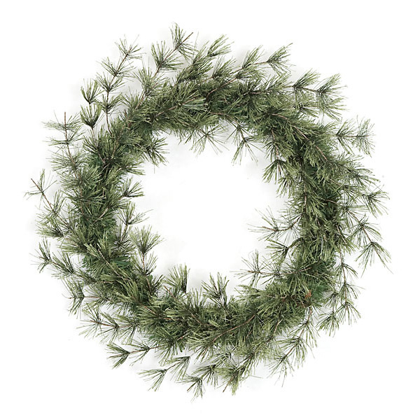 24 inch Hard Needle Butte Pine Wreath (Set of 6)