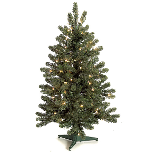 3 Foot Pe/pvc Spruce Christmas Tree: Clear Lights
