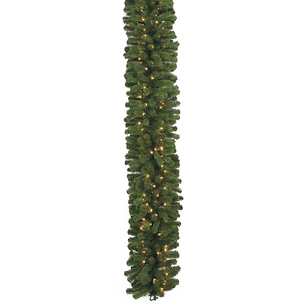 9 foot x 18 inch Mountain Pine Garland: Clear Lights