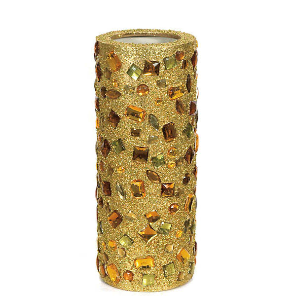20 inch Gold Jeweled and Beaded Pot