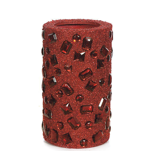 14 inch Jeweled and Beaded Candle Holder