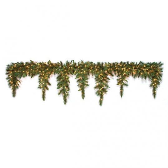 80 inch Belgium Icicle Garland: Clear LEDs