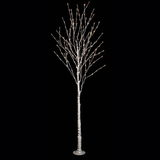 10 foot LED Birch Tree: White 5MM LEDs