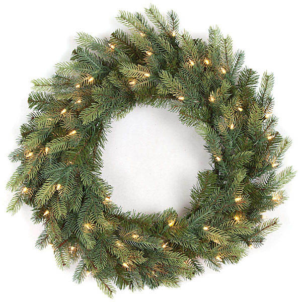 30 inch PE/PVC Mixed Spruce Wreath
