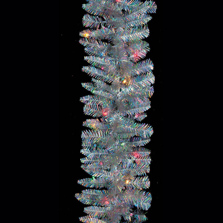 6 Foot X 12 Inch Iridescent Garland: Multi-colored Lights