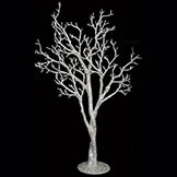 39 x 16 inch Glittered Statue Tree with Metal Stand: Unlit