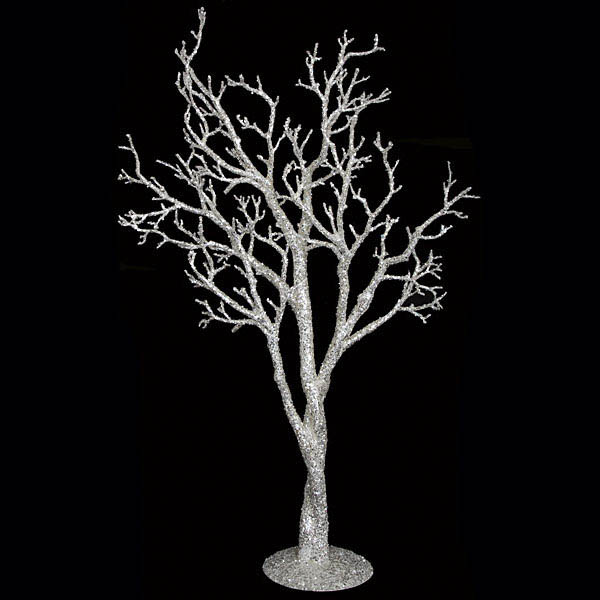 AGF2487 39 x 16 inch Glittered Statue Tree with Metal Stan sku AGF2487