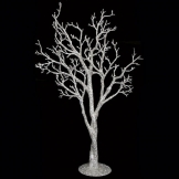 39 x 16 inch Glittered Statue Tree with Metal Stand: Unlit