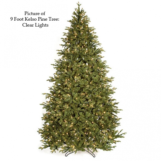 PE/PVC Kelso Pine Christmas Tree: Clear LEDs