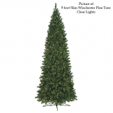 9 foot Slim Winchester Pine Christmas Tree: Unlit