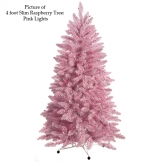 4 foot Slim Raspberry Christmas Tree: Pink Lights