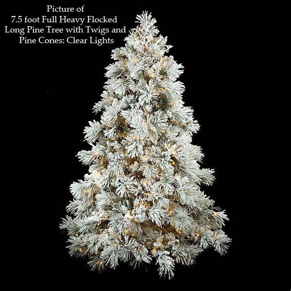 Full Heavy Flocked Long Needle Pine with Cones