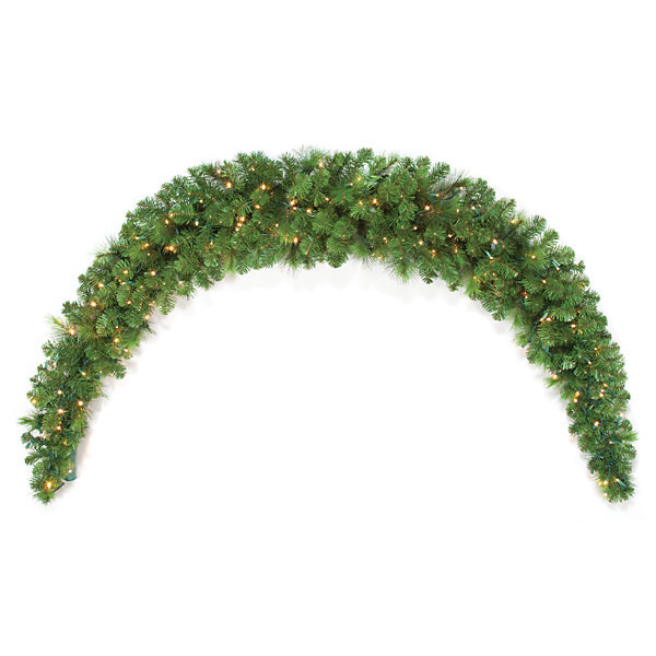 9 foot Mixed Pine Swag - Battery Operated 5MM LEDs