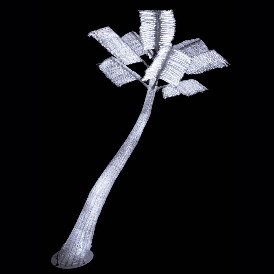 8 foot Acrylic Palm Tree: 5MM Clear LEDs