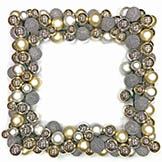 36 inch Mixed Ornament Ball Square Wreath: Gold/Silver