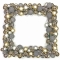 36 inch Mixed Ornament Ball Square Wreath: Gold/Silver