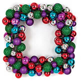 24 inch Plastic Square Ball Wreath: Multi-Colored