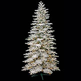 9 foot Medium Flocked Tree with Glitter: Clear LEDs