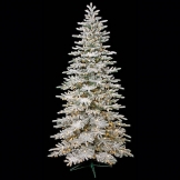 12 foot Medium Flocked Tree with Glitter: Clear LEDs