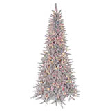 7.5 foot Silver Iridescent Tree: Multi-Colored Lights