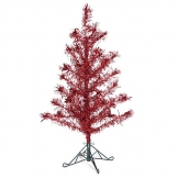 4 foot PVC Fashion Red Tinsel Tree