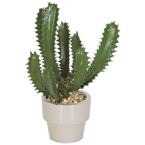 18 Inch Artificial Finger Cactus In Ceramic Pot (set Of 2)