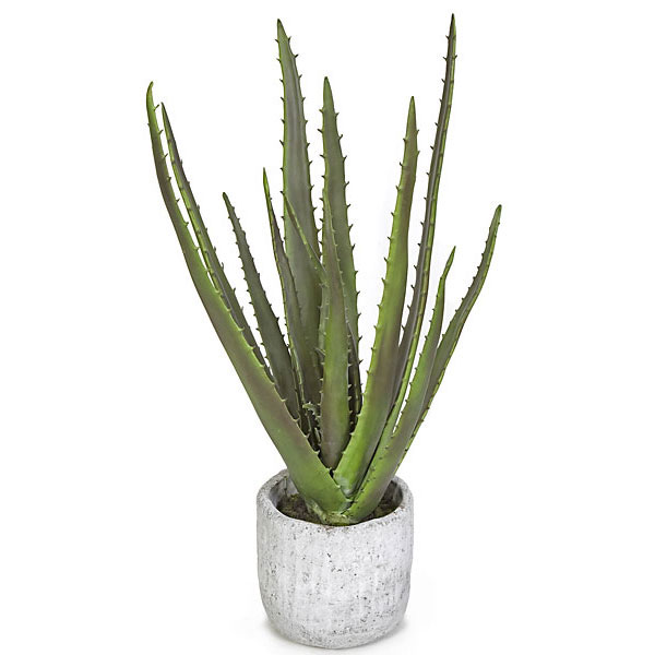 30 Inch Artificial Aloe Plant In Stone Pot