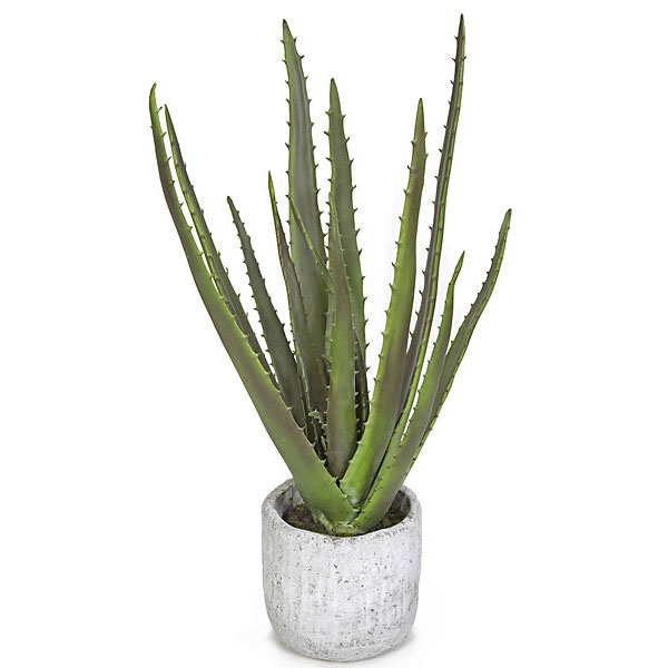 30 inch Artificial Aloe Plant in Stone Pot