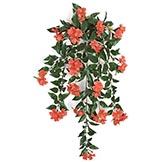 30 inch Artificial Outdoor Coral Impatiens Bush: Unpotted