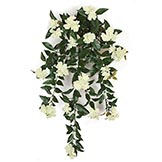 30 inch Artificial Outdoor Cream Impatiens Bush: Unpotted