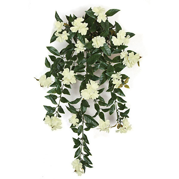 AGF4022 30 inch Artificial Outdoor Cream Impatiens Bush: U sku AGF4022