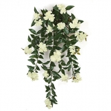30 inch Artificial Outdoor Cream Impatiens Bush: Unpotted