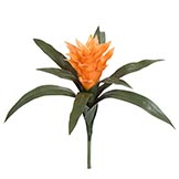 14 inch Outdoor Artificial Orange Bromeliad: Unpotted