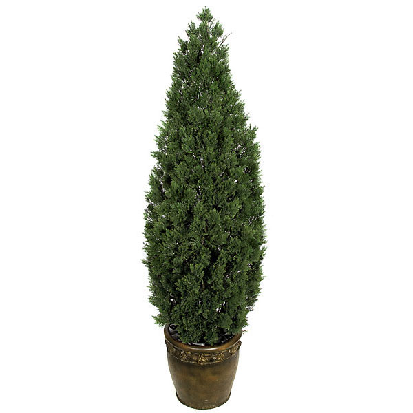 6 Foot Artificial Outdoor Cedar Tree: Potted